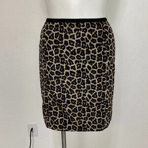 Liz Claiborne Expressions Tan & Black Animal Print Mobwife Skirt Size 14P
